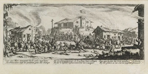 Looting and Burning of a Village, Les Miseres et les Mal-heures de la Guerre, Plate 7